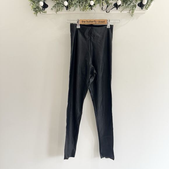 Commando Control Faux Leather Legging Black High Waist Stretchy Medium - Picture 4 of 5